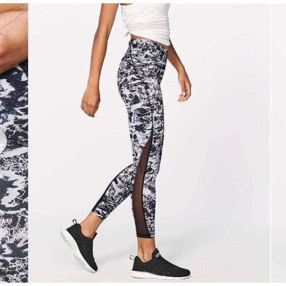 Lululemon Train Times 7/8 Pant (25" ) Interlaced Starlight Black / Black size 8 - Picture 1 of 8